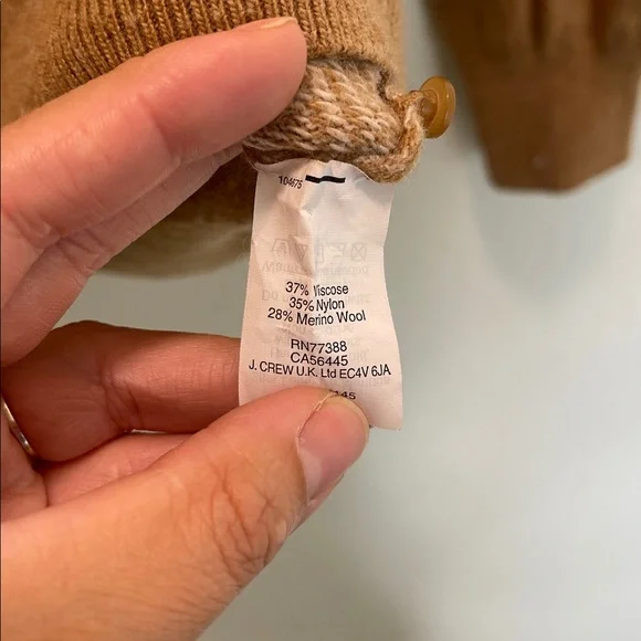 J. Crew Women's Sweater Merino Wool Blend with Suede Collar Size: S - Picture 6 of 7